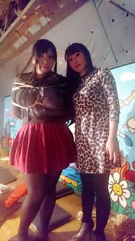  2girls asian bdsm black_hair bondage bound chouzuki_maryou highres multiple_girls photo_(medium) plump  rating:Questionable score:5 user:resident88