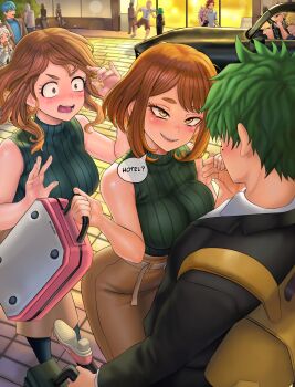  bakugou_katsuki boku_no_hero_academia breasts crossover frieren genos himmel_(sousou_no_frieren) large_breasts midoriya_izuku one-punch_man saitama_(one-punch_man) sousou_no_frieren tatsumaki toga_himiko uraraka_ochako 