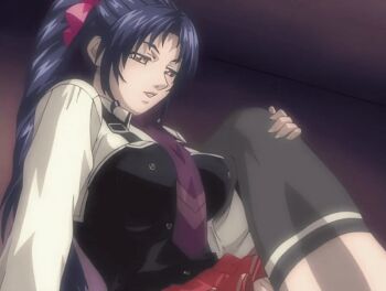  00s 2002 2girls animated animated_gif bible_black bible_black_gaiden black_thighhighs blue_hair bouncing_breasts bow breasts clothes_lift drill_hair hair_bow implied_sex kozono_nami large_breasts leg_hold long_hair mochida_junko motion_blur multiple_girls no_panties open_mouth out-of-frame_censoring ponytail school_uniform skirt skirt_lift tagme thighhighs tribadism very_long_hair yellow_eyes yuri 