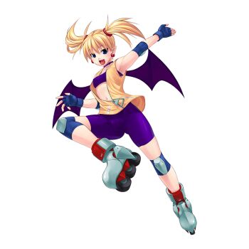  1girl aq_interactive arcana_heart artist_request atlus examu inline_skates lilica_felchenerow mike_(arcana_heart) mizuki_gyokuran official_art roller_skates skates smile source_request yasuzumi_yoriko 