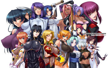  00s 6+girls :d adjusting_hair aishwarya_ray alicia_viewstream annerose_vajra apron aqua_eyes aqua_hair areola_slip armpits arms_behind_back arms_behind_head arms_up artist_name axe bare_shoulders black_hair blonde_hair blue_eyes blue_hair blush bodysuit bow breast_hold breasts brown_eyes brown_hair center_opening chain china_dress chinese_clothes circlet cleavage closed_mouth collar company_connection company_name covered_erect_nipples covered_navel cowboy_shot creator_connection crop_top crop_top_overhang cross-laced_clothes crossed_arms crossover dark-skinned_female dark_skin dated demon_girl dress dual_wielding earrings elbow_gloves english_text everyone fingerless_gloves fishnets flipped_hair frills full-length_zipper garter_belt garter_straps gem gloves gothic_lolita green_eyes green_hair grin hair_between_eyes hair_intakes hair_over_one_eye hair_tubes half-closed_eyes halterneck hands_on_own_hips head_tilt high_ponytail highleg highleg_panties highres holding holding_sword holding_weapon huge_breasts huge_weapon igawa_asagi igawa_sakura impossible_clothes ingrid_(taimanin_asagi) ingrid_(taimanin_murasaki) jewelry kagami_hirotaka kangoku_senkan kangoku_senkan_2 kiria_jef koutetsu_no_majo_annerose koutetsu_no_majo_anneroze kunai large_breasts lee_mayfeng leotard lieri_bishop light_purple_hair light_smile lilith-soft lipstick lolita_fashion long_hair long_sleeves looking_at_viewer looking_back maid maid_apron maid_headdress makeup maya_cordelia midriff military military_uniform miniskirt mitico_fleuretty mole mole_under_mouth multiple_girls naomi_evans ninja no_bra oboro_(taimanin_asagi) official_art official_wallpaper open_mouth orange_hair otonashi_miki over_shoulder panties pantyhose parted_bangs parted_lips pelvic_curtain pencil_skirt pink_hair pink_lips pleated_skirt pointy_ears ponytail purple_eyes purple_hair purple_lips red_eyes red_hair red_lips ribbon sash school_uniform see-through_clothes serafuku shiny_clothes shirt short_hair short_sleeves showgirl_skirt siblings side_slit sideboob sidelocks silver_hair simple_background sisters skin_tight skirt sleeve_cuffs smile strapless string_panties sword taimanin_(series) taimanin_asagi taimanin_murasaki thick_eyebrows thighhighs tiara tube_top turtleneck twintails underboob underwear unitard v_arms very_long_hair wavy_hair weapon weapon_over_shoulder white_background yatsu_murasaki yellow_eyes zipper  rating:Questionable score:162 user:danbooru