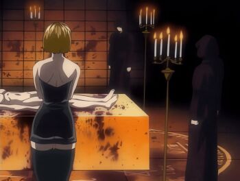 00s 2002 6+girls animated animated_gif anime_screenshot ass bible_black bible_black_night_of_the_walpulgiss black_thighhighs blonde_hair blood blood_splatter breasts brown_hair bustier candle imari_kurumi kitami_reika large_breasts long_hair magic_circle multiple_girls nipples nude older_female_and_younger_female ponytail ritual school_nurse school_nurse_and_student short_hair side_ponytail tagme thighhighs uncensored