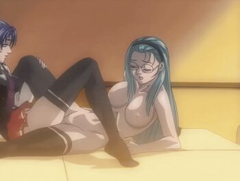  00s 2002 2girls animated animated_gif arm_support bible_black bible_black_gaiden black_thighhighs blue_hair bouncing_breasts bow breasts classroom closed_eyes clothed_female_nude_female clothes_lift desk drill_hair glasses green_hair hair_bow hairband high_ponytail implied_sex kozono_nami large_breasts leg_hold long_hair miniskirt mochida_junko motion_blur multiple_girls nipples no_panties nude on_desk open_mouth out-of-frame_censoring pleated_skirt ponytail purple_hair reclining red_skirt school school_uniform sitting skirt skirt_lift tagme thighhighs tribadism very_long_hair yellow_eyes yuri 