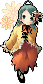 00s 1girl blush dress drill_hair female_focus flower green_eyes green_hair hair_flower hair_ornament kanaria kantoku matching_hair/eyes orange_dress red_flower red_rose rose rozen_maiden short_hair smile solo twin_drills twintails white_background rating:Questionable score:1 user:danbooru