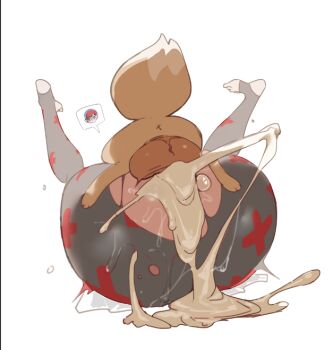  1girl ass bestiality blue_hair cum cum_overflow cum_pool eevee gen_1_pokemon grey_pantyhose hetero lying multicolored_hair nintendo no_shoes on_back pantyhose papamilk penny_(pokemon) pokemon pokemon_(creature) pokemon_sv pokephilia red_hair sex short_hair simple_background stirrup_legwear testicles toeless_legwear torn_clothes torn_pantyhose two-tone_hair white_background 