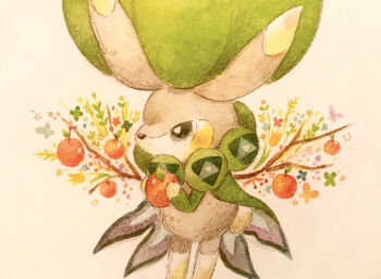  apple calyrex commentary_request food fruit gen_8_pokemon green_eyes highres holding holding_food holding_fruit legendary_pokemon looking_ahead nintendo no_humans painting_(medium) pokemon pokemon_(creature) simple_background solo traditional_media upper_body watercolor_(medium) white_background yukichi_0611 