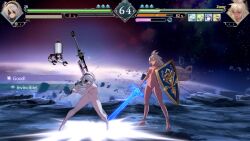  2b_(nier:automata) 2girls 3d animated breasts crossover dark-skinned_female dark_skin fighting granblue_fantasy granblue_fantasy_versus:_rising highres multiple_girls nier:automata nier_(series) nipples nude nude_filter nude_mod outdoors sound sword tagme third-party_edit video weapon white_hair zooey_(granblue_fantasy)  rating:Explicit score:17 user:SylvanDragon