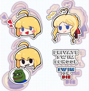  +++ 2girls :d a1binos1ug ahoge anders_breivik animification black_eyes blonde_hair blue_eyes blush_stickers bob_cut bow braid braided_bangs braided_bun brenton_tarrant chibi chibi_only closed_mouth commentary_request cropped_head english_text genderswap genderswap_(mtf) grid_background grid_teeth grin hair_between_eyes hair_bow hair_bun halftone halftone_background heart highres huge_ahoge jitome looking_at_viewer multiple_girls multiple_views open_mouth outline pepe_the_frog real_life red_bow short_hair sidelocks sideways_glance simple_background single_hair_bun smile solid_oval_eyes spoken_character swept_bangs v-shaped_eyebrows wavy_sidelocks white_background white_outline zoom_layer 