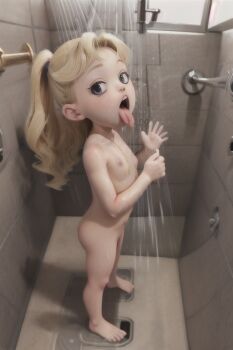  ai-generated blonde_hair breasts fellatio_gesture from_side imminent_fellatio loli nude shower_head showering small_breasts  rating:Questionable score:1 user:Banostothefifth