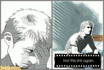  1boy bed comic english_text closed_eyes lowres male_focus short_hair sketch solo watermark  rating:Sensitive score:6 user:geltas