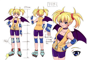 1girl aq_interactive arcana_heart atlus examu inline_skates lilica_felchenerow mike_(arcana_heart) mizuki_gyokuran official_art roller_skates skates smile source_request yasuzumi_yoriko