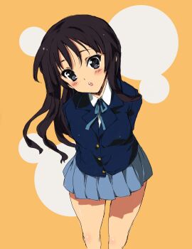  1girl akiyama_mio black_hair highres k-on! school_uniform simple_background solo yuiga_naoha  rating:Sensitive score:8 user:pornaddict1