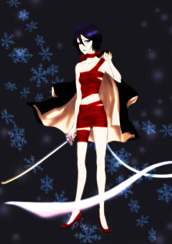  bandages bleach high_heels kuchiki_rukia necomata-gi_(micmic) red_heels shoes short_hair sword weapon 