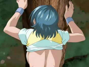  00s 1boy 1girl 2006 animated anime_screenshot ass backboob bench bent_over bible_black bible_black_only blue_hair bouncing_ass breasts clothed_sex doggystyle from_behind hands_on_another's_waist hetero huge_ass kurimoto_maki moaning penis pov pussy pussy_juice sex sex_from_behind sound sportswear sweatband tagme tennis_dress tennis_uniform tree uncensored underwear vaginal veins veiny_penis video  rating:Explicit score:17 user:Jellende2065