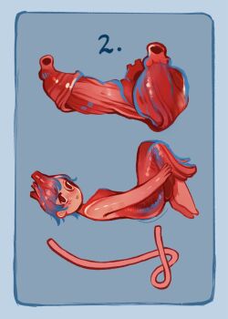  1girl anatomy blue_background derivative_work feefal guro heart_(organ) highres how_to monster_girl numbered object_and_personification original personification simple_background solo veins 