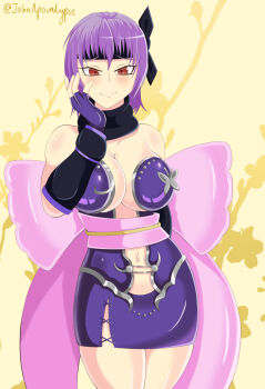  1girl ayane_(doa) breasts dead_or_alive highres john_apocalypse large_breasts ninja_gaiden ninja_gaiden_2_(xbox) ninja_gaiden_sigma_2 purple_hair smile 