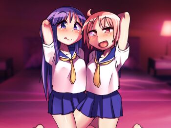  2girls chiden hinata_yukari multiple_girls nonohara_yuzuko school_uniform serafuku  rating:Sensitive score:0 user:exaugens