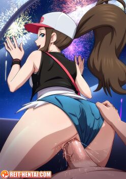  1boy 1girl artist_name bare_shoulders baseball_cap black_vest blue_eyes brown_hair denim denim_shorts ferris_wheel fireworks grabbing_another's_ass groping hands_up happy_sex hat hetero high_ponytail highres hilda_(pokemon) long_hair looking_at_viewer looking_back night nintendo open_mouth penis pink_hat pokemon pokemon_bw ponytail pussy_juice reit sex sex_from_behind shirt short_shorts shorts sidelocks sky sleeveless sleeveless_shirt smile solo_focus teeth thighs two-tone_headwear uncensored upper_teeth_only vaginal veins veiny_penis vest watermark web_address white_hat white_shirt  rating:Explicit score:108 user:Groveman