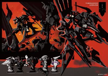  armored_core armored_core:_for_answer asterism_(armored_core) battle_damage character_name full_body gachirin_(armored_core) gun holding holding_gun holding_weapon humanoid_robot kuroihato mecha mecha_focus no_humans opening_(armored_core) red_eyes robot science_fiction shoulder_cannon split_moon_(armored_core) standing twitter_username unsung weapon 