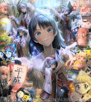 2channel absurdly_detailed_composition ascii_art ashermes azumanga_daiou bishoujo_senshi_sailor_moon cat cellphone ceras_yanagida_lilienfeld character_counter_request character_request commentary_request copyright_request edogawa_conan flip_phone gyaru heisei heisei_gals!!!!_(love_live!) highres holding kachimachi_kosuzu kairu_the_dolphin kogal kuromi link!_like!_love_live! love_live! magical_girl meitantei_conan microsoft_office mihama_chiyo's_father mona_(2ch) multiple_girls murano_sayaka my_melody_(series) osawa_rurino painterly parody phone sailor_moon sanrio school_uniform shark tamagotchi_(virtual_pet) translation_request virtual_pet_(toy) virtual_youtuber watermark