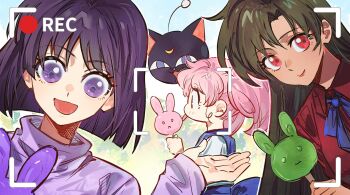  bishoujo_senshi_sailor_moon chibi_usa commentary food highres luna-p meiou_setsuna popsicle purple_eyes purple_sweater red_eyes red_shirt sailor_chibi_moon sailor_pluto sailor_saturn school_uniform shirt sweater tomoe_hotaru untranslatable_commentary yumi_xsh  rating:General score:1 user:danbooru