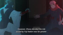  2boys animated anime_screenshot bathroom battle blood choso_(jujutsu_kaisen) destruction fighting_stance itadori_yuuji jujutsu_kaisen kicking multiple_boys punching short_hair sound tagme toilet video  rating:Sensitive score:7 user:jojosstand