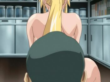 00s 1boy 2006 2girls age_difference amatsuki_jun animated animated_gif anime_screenshot bible_black bible_black_only blonde_hair cunnilingus high_ponytail legs_apart long_hair multiple_girls older_male_and_younger_female oral ponytail pussy reverse_cowgirl_position saeki_kaori school science sitting straddling tagme teacher_and_student uncensored