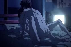  1boy 1girl animated anime_screenshot blush bouncing_breasts breasts brown_hair gantz grabbing_another's_breast groping hetero kishimoto_kei kiss kurono_kei large_breasts missionary moaning night nipples nude on_bed red_hair sex short_hair tagme vaginal video  rating:Explicit score:216 user:Dill1501