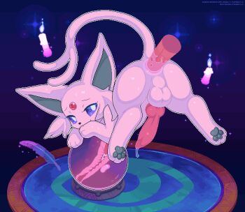  1boy anal animal_focus animal_penis animal_sexualization animated animated_gif anus candle colored_sclera cross-section crystal_ball cum cum_in_ass cum_overflow ejaculation espeon floating floating_object forehead_jewel forked_tail from_behind gen_2_pokemon internal_cumshot kemo_camotli knotted_penis looking_at_viewer looking_back looping_animation mating_(animal) nintendo no_humans one_eye_closed pawpads penis pink_fur pixel_art pokemon pokemon_(creature) pokemon_focus prostate prostate_milking purple_eyes purple_sclera quill sex sex_from_behind solo_focus tail tail_raised testicles top-down_bottom-up yaoi  rating:Explicit score:119 user:Anonymous