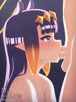  1boy 1girl alten animated blinking blush completely_nude cum cum_in_mouth facing_another fang fellatio from_side hair_flaps halo hetero highres hololive hololive_english looking_at_another mole mole_under_eye ninomae_ina'nis nude oral penis pointy_ears pulsating_cumshot purple_hair saliva signature simple_background skin_fang swallowing tagme tentacle_hair tongue tongue_out twitter_username video virtual_youtuber 
