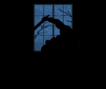  2boys animated animated_gif branch choke_hold crossover fighting friday_the_13th hockey_mask holding_machete jason_voorhees lightning looping_animation machete male_focus mask multiple_boys namco rain rick_(splatterhouse) shamoozal splatterhouse strangling window 