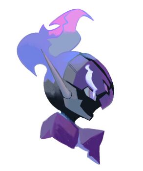  60zcx ceruledge commentary cropped_shoulders fire from_side nintendo pokemon pokemon_(creature) pokemon_focus profile purple_eyes purple_fire simple_background white_background 
