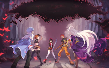  2boys 3girls ankle_strap artist_request badge bare_shoulders belt belt_buckle beret black_boots black_gloves black_hair black_leotard black_pants black_shirt black_shoes black_shorts black_sleeves blue_coat blue_hair blue_sleeves boots breasts brown_belt brown_boots brown_eyes brown_shoes brown_thighhighs buckle bug butterfly buttons capelet cave cave_interior closed_mouth coat collared_capelet collared_shirt crop_top cropped_shirt crossed_belts floating floating_clothes floating_object full_body gloves gold_belt gold_buttons green_eyes hair_tie hat high_heels holding holding_polearm holding_sword holding_weapon insect ispin_charles jacket jewelry juliet_sleeves lanziee_rozen_kranz large_belt large_breasts layered_skirt legs_apart leotard long_hair long_skirt long_sleeves loose_belt low_ponytail medium_breasts medium_hair midair midriff mila_nebraska military_hat military_jacket military_uniform multicolored_jacket multiple_boys multiple_girls muscular muscular_male necklace nexon official_art open_mouth orange_gloves orange_hair orange_pants pants plain_epaulettes polearm ponytail puffy_sleeves purple_skirt purple_sleeves red_belt red_butterfly red_hair red_hat red_jacket ribbed_leotard roamini second-party_source shadow shirt shoes short_hair shorts shoulder_belt showgirl_skirt sidelocks sivelin_uuo skinny skirt skull_necklace sleeve_cuffs sleeveless sleeveless_jacket sleeveless_shirt spear straight_hair strapless strapless_leotard sword tales_weaver thigh_boots thighhighs turtleneck turtleneck_shirt two-tone_jacket underbust undershirt very_long_hair weapon white_capelet white_gloves white_hair white_jacket white_thighhighs wing_collar yellow_eyes yellow_trim 