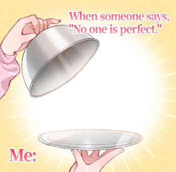  artist_request commentary emphasis_lines english_commentary english_text highres holding holding_lid holding_tray meme meme_request nikki_(series) official_art second-party_source shining_nikki template tray yellow_background 