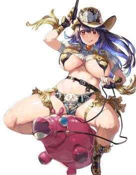  >:) 1girl :q belt belt_buckle bikini bikini_under_clothes black_bikini black_boots black_gloves black_hair blue_hair boots braid breasts breasts_apart brown_hat buckle colored_inner_hair commentary_request cowboy_boots cowboy_hat cowgirl_(western) curvy denim denim_shorts double-parted_bangs fingerless_gloves full_body gloves gun hair_between_eyes half_up_braid handgun hat high_belt highres hip_bones hip_dips holding holding_gun holding_reins holding_weapon horseback_riding huge_breasts linea_alba long_hair looking_at_viewer micro_shorts multicolored_hair narrow_waist navel nishii_(damnedrive) original partially_unzipped plump puffy_short_sleeves puffy_sleeves red_eyes reins revealing_clothes revolver riding short_sleeves shorts shrug_(clothing) simple_background sling_bikini_top smile solo spread_legs star-shaped_buckle stomach swimsuit tassel thick_thighs thigh_strap thighs tongue tongue_out underboob v-shaped_eyebrows weapon white_background white_shrug wide_hips 