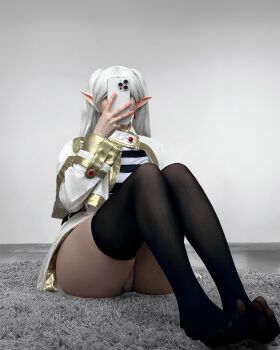  ass cosplay frieren full_body highres legs long_hair miniskirt panties real_life selfie skirt sousou_no_frieren underwear  rating:Sensitive score:48 user:ahegahotwhorespa