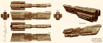  brown_theme commentary concept_art corvette_(eve_online) dated english_commentary english_text eve_online highres multiple_views no_humans original photoshop_(medium) realistic roadkill science_fiction spacecraft thrusters vehicle_focus vmulligan zbrush_(medium) 