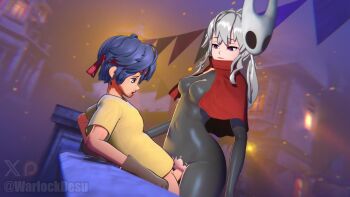  1boy 1girl 3d animated assertive_female averting_eyes black_bodysuit blush bodysuit breasts cape capelet defloration femdom grey_hair hetero holding hollow_knight hornet_(hollow_knight) hornet_(hollow_knight)_(cosplay) humanization long_hair mask mask_on_head night outdoors purple_eyes rape sex shota shy tagme vaginal video warlockdesu white_hair  rating:Explicit score:211 user:Mihal_pavlovich