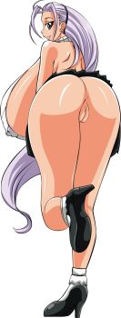  1girl anus ass backless_outfit bell_(ppgd) bent_over black_footwear breasts gigantic_breasts grey_eyes highres huge_ass long_hair microskirt no_panties aged_up powerpuff_girls powerpuff_girls_doujinshi pussy shoes sideboob skirt smile socks turtleneck uncensored very_long_hair white_hair white_legwear  rating:Explicit score:41 user:DestPrince