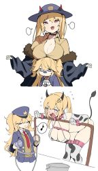 2girls anger_vein blonde_hair blush breast_rest breasts breasts_on_head cleavage cow_girl cowboy_hat eyes_closed girls_frontline gloom_(expression) hat highres horns jacket large_breasts long_hair m870_(girls_frontline) multiple_girls musical_note necktie open_mouth police police_hat police_uniform smile super_shorty_(girls_frontline) thighhighs twintails uniform waterkuma white_background yuri rating:Safe score:12 user:danbooru 2girls anger_vein blonde_hair blush breast_rest breasts breasts_on_head cleavage cow_girl cowboy_hat eyes_closed girls_frontline gloom_(expression) hat highres horns jacket large_breasts long_hair m870_(girls_frontline) multiple_girls musical_note necktie open_mouth police police_hat police_uniform smile super_shorty_(girls_frontline) thighhighs twintails uniform waterkuma white_background yuri rating:Safe score:12 user:danbooru