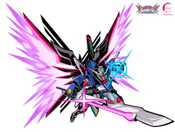  absurdres commentary_request destiny_gundam destiny_gundam_spec_ii energy_sword energy_weapon energy_wings glowing green_eyes gundam gundam_seed gundam_seed_freedom highres holding holding_sword holding_weapon incoming_attack klonartdotcom light_particles looking_at_viewer mecha mecha_focus mechanical_wings mobile_suit mobile_suit_gundam no_humans robot science_fiction solo sword v-fin weapon wings 
