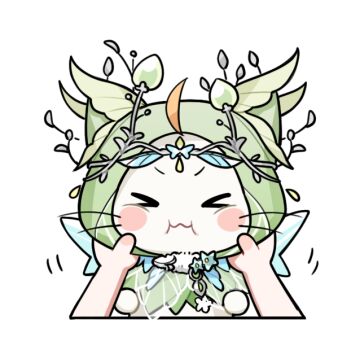  >_< ahoge animal_focus artist_request blue_flower blue_wings blush_stickers capelet cheek_pinching choker circlet cloak closed_mouth ear_covers fairy_wings flower fur_choker green_cloak hood hood_up hooded_cloak infinity_nikki momo_(nikki) neck_flower nikki_(series) no_humans official_alternate_costume official_art pinching see-through_capelet see-through_clothes solo_focus straight-on transparent_background wavy_mouth whiskers white_capelet white_choker winged_animal wings 