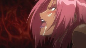  1girl angry animated cum cum_in_mouth cum_on_body dark-skinned_female dark_skin facial ingrid_(taimanin_asagi) pink_hair purple_lips taimanin_(series) taimanin_murasaki vomiting_cum  rating:Explicit score:49 user:Striker500