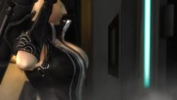  1boy 1girl 3d animated blonde_hair blue_eyes breasts cleavage irene_lew large_breasts ninja_gaiden ninja_gaiden_2_(xbox) ryu_hayabusa tecmo video 