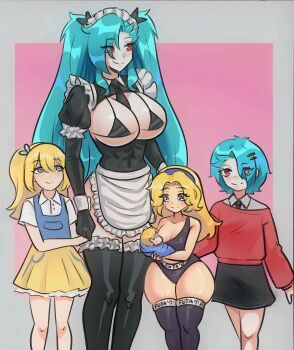  1futa 4girls aftersex age_difference akeno_(itsnafulol) apron baby bikini blonde_hair blue_eyes blue_hair breast_sucking breastfeeding breasts coffeexcoco family futa'd futa_with_female futanari hair_between_eyes hair_ornament hair_over_one_eye hair_ribbon height_difference huge_breasts if_they_mated maid maid_apron maid_bikini maid_headdress maria_robotnik mother_and_daughter multiple_girls pink_eyes ribbon size_difference sonic_(series) sports_bikini sports_bra swimsuit thick_thighs thighhighs thighs twintails unconventional_maid wide_hips 