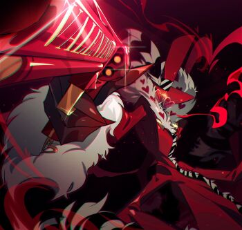  aiming ama0805 animal_print antennae blue_skin bug cigarette colored_skin colored_smoke extra_arms fangs fingernails fur_trim glaring gun hat hazbin_hotel heart heart-shaped_eyewear hellaverse highres holding holding_gun holding_weapon insect long_coat looking_at_viewer moth pointing pointing_at_viewer sharp_fingernails smoke top_hat valentino_(hazbin_hotel) weapon zebra_print  rating:General score:4 user:danbooru