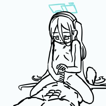  1boy 1girl animated animated_gif aris_(blue_archive) blue_archive cowgirl_position cum cum_in_pussy drifter ejaculation glansjob halo handjob hetero loli monochrome penis sex smile straddling tagme uncensored vaginal white_background x-ray  rating:Explicit score:697 user:illegal_arts