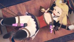  3d 3girls airy_(bravely_default) animated anne_(bravely_second) blonde_hair bound bravely_default:_flying_fairy bravely_default_(series) bravely_second:_end_layer breasts breasts_out edea_lee fairy gagged hair_ribbon koikatsu_(medium) multiple_girls nipples ribbon sex_toy torn_clothes torn_legwear vibrator video witchanon 