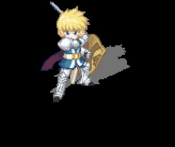  1boy animated animated_gif armor artist_request attack attack_trail bandai_namco belt belt_buckle blonde_hair blue_cape blue_eyes blue_surcoat buckle cape closed_mouth cuisses flynn_scifo full_body gauntlets gold_buckle greaves holding holding_shield holding_sword holding_weapon knight lowres male_focus nexon official_art open_mouth pauldrons pixel_art poleyn second-party_source shield short_hair shoulder_armor silver_armor simple_background solo sprite_art surcoat sword tales_of_(series) tales_of_vesperia tales_weaver transparent_background two-sided_cape two-sided_fabric vambraces weapon white_belt 