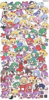  1boy 6+girls 6+others absolutely_everyone alice_margatroid alice_margatroid_(pc-98) anchor_print anchor_symbol asakura_rikako ascot ayana_(touhou) bakebake_(touhou) bewitching_lotus_flower blonde_hair blonde_stage_5_enemy_(lotus_land_story) blue_eyes blue_hair blue_neckerchief blue_sailor_collar book bow broom cape capelet censored censored_identity closed_eyes closed_mouth closed_umbrella crescent_moon cross dark_mirror_(touhou) demon_wings doll dual_persona elis_(touhou) ellen_(touhou) elly_(touhou) everyone evil_eye_(touhou) evil_eye_sigma ex-rika facial_mark flower_tank_(touhou) gengetsu_(touhou) genji_(overwatch) ghost ghost_tail glasses green_hair grimoire grimoire_of_alice hair_bobbles hair_ornament hair_over_eyes hairband hakurei_reimu hakurei_reimu_(pc-98) hat headband heart highly_responsive_to_prayers highres holding holding_sword holding_weapon hoshizako_(touhou) japanese_clothes kana_anaberal kazami_yuuka kazami_yuuka_(pc-98) kikuri_(touhou) kirisame_marisa kirisame_marisa_(pc-98) kitashirakawa_chiyuri konngara_(touhou) kotohime_(touhou) kurumi_(touhou) light_smile long_braid lotus_land_story louise_(midboss)_(touhou) louise_(touhou) mai_(touhou) makai_family_(touhou) mark_under_eye matenshi_(touhou) meira_(touhou) miko military_vehicle mima_(touhou) mimi-chan moon motor_vehicle mugetsu_(touhou) multi_(to_heart) multiple_girls multiple_others multiple_wings mystic_square neckerchief nightcap nightgown noroiko okazaki_yumemi open_clothes open_mouth open_vest orange_(touhou) pants parasol phantasmagoria_of_dim.dream pink_hair plaid_clothes plaid_pants plaid_vest pointy_ears power-up purple_eyes purple_hair red_capelet red_eyes red_hair red_pants red_vest rengeteki_(touhou) rika_(touhou) rocket ruukoto sailor sailor_collar sailor_hat sara_(touhou) sariel_(touhou) scythe seraph shingyoku_(female)_(touhou) shingyoku_(male)_(touhou) shingyoku_(orb)_(touhou) shingyoku_(touhou) shinki_(touhou) shorts shrine_tank_(touhou) sokrates_(touhou) soooooook2 spirit_mirror_(touhou) star_(symbol) star_facial_mark star_on_cheek star_wand story_of_eastern_wonderland sword tank the_5_magic_stones_(touhou) to_heart_(series) torii touhou touhou_(pc-98) trump_king turtle two_red_dots umbrella vest wand wayousei_(touhou) weapon white_background white_shorts white_umbrella wings witch_hat wizard_hat yellow_ascot yellow_eyes yin_yang yin_yang_orb_(fairy) yuki_(touhou) yumeko_(touhou) yuugenmagan 